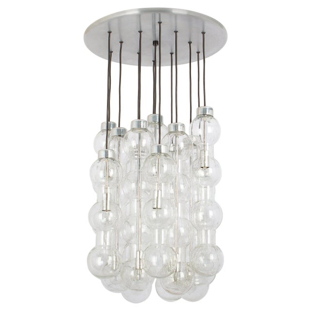 Large Cascading Chandelier Murano Glass attributed to Doria, Germany, 1970s For Sale - Image 9 of 9