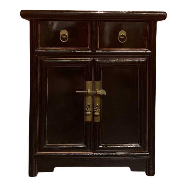 Contemporary Asian Style Black End Table Chairish