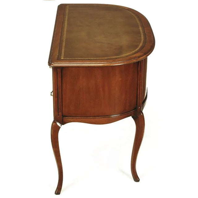 1950s Sligh Walnut Curved Front Desk With Leather Top For Sale - Image 5 of 11