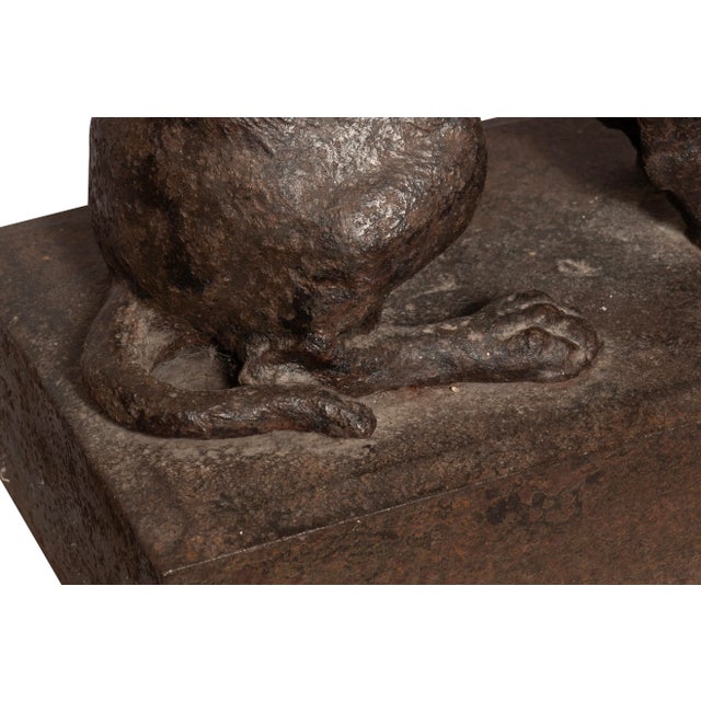 Brown Cast Iron Figure of a Seated Dog For Sale - Image 8 of 12