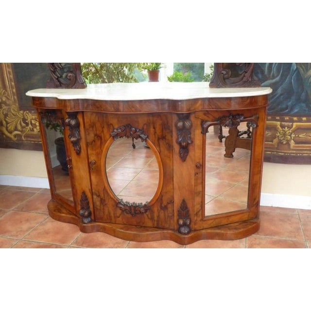 Antique Early 19th Century Carved Walnut and Marble Chiffonier, 1830 For Sale - Image 17 of 18
