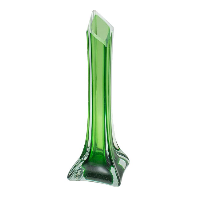 Small Vintage Single Stem Vase, Scandinavian, Glass, Posy Sleeve, Mid Century For Sale