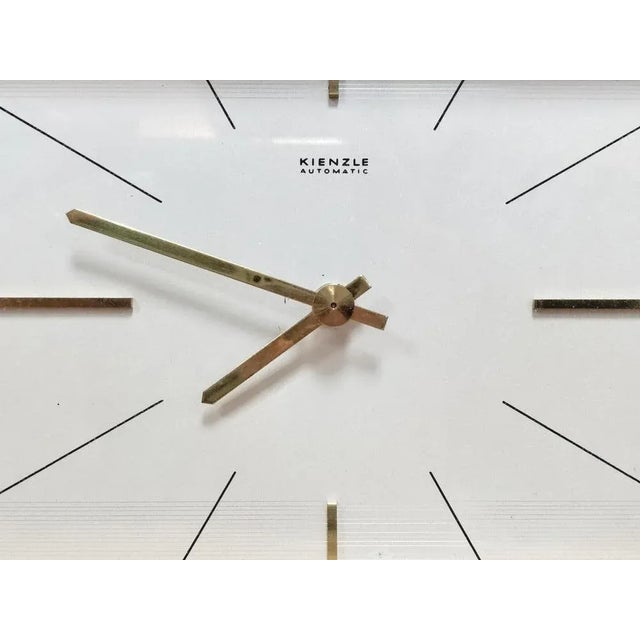 1960s Hollywood Regency Brass Table Clock attributed to Kienzle, Germany, 1960s For Sale - Image 5 of 10