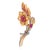 1940s 1940s Retro 5.00 Carat Ruby and Diamond 14k Yellow Gold Flower Brooch For Sale - Image 5 of 7