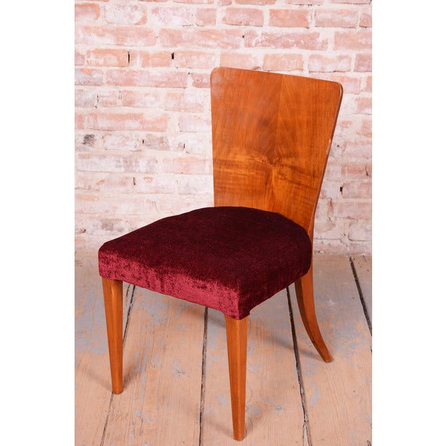 Vintage Art Deco Chairs in Walnut by J. Halabala for Up Závody, 1940s, Set of 6 For Sale - Image 3 of 11