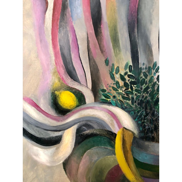 Early 20th Century Naftali Bezem, Israeli Surrealist Judaica Abstract Oil Painting Naftali Bezem Bezalel School For Sale - Image 5 of 6