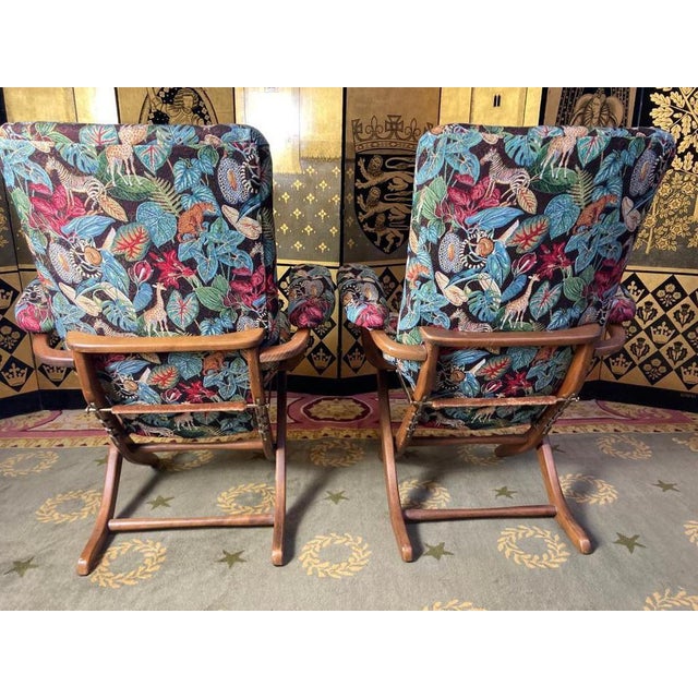 Boat Armchairs and Footrest, Set of 3 For Sale - Image 5 of 13