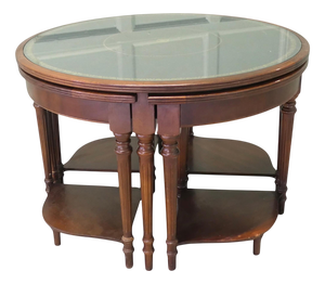 Circular Nest of Library Tables, 1950, Set of 5