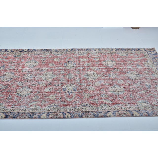 Textile 1950s Turkish Handmade Oushak Rug For Sale - Image 7 of 10