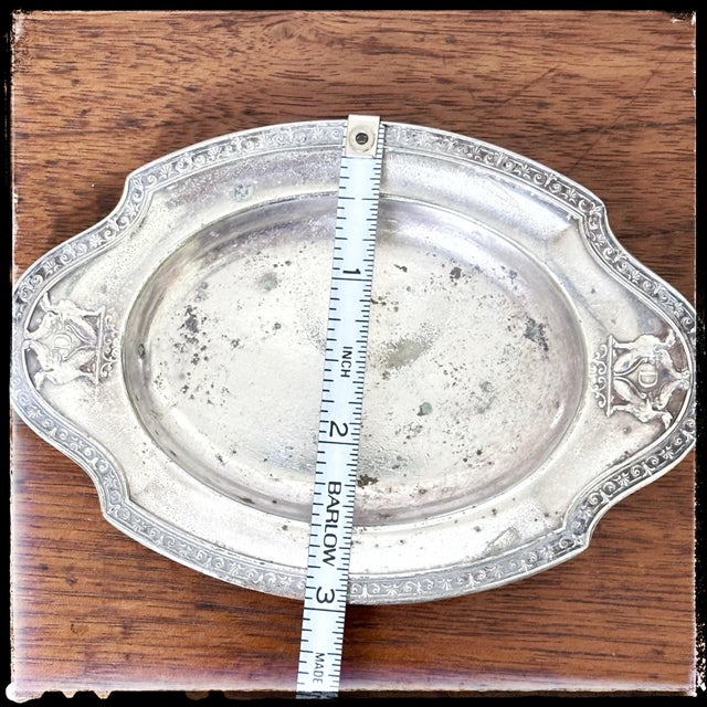 Metal 1930s Hotel Deshler SilverPlate Platter Small Trinket For Sale - Image 7 of 7