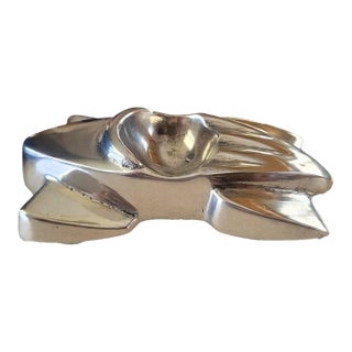 Vintage 1930s Art Deco Streamline Cast Aluminum Roadster Car Ashtray Desk Sculpture For Sale