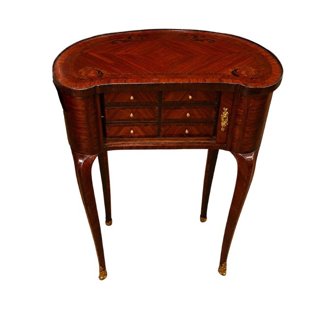 Louis XV Style Marquetry Lady's Commode, 1920s For Sale - Image 11 of 11