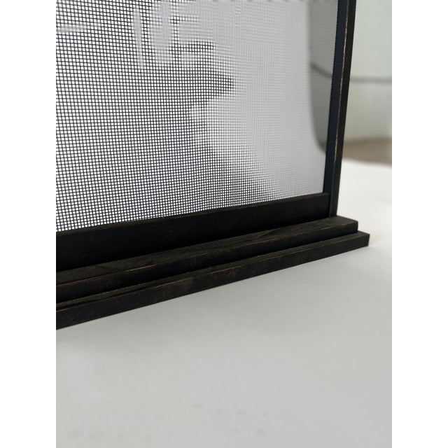 Warm Black August Fireplace Screen Iron For Sale - Image 9 of 10