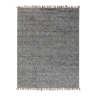 Grey Wool Shag Soft Hand Knotted Moroccan Boho Rug, Berber Beni Ourain Rug 8x10 Ft. For Sale