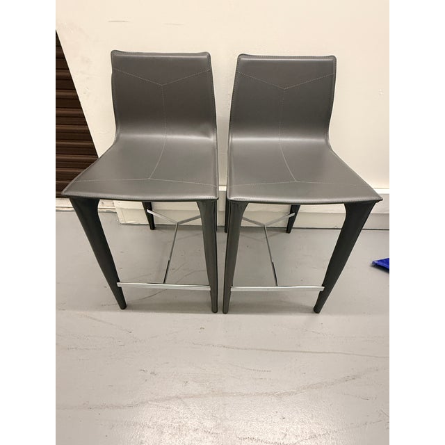 Pair of Holly Hunt Adriatic Counter Stools For Sale In Washington DC - Image 6 of 12