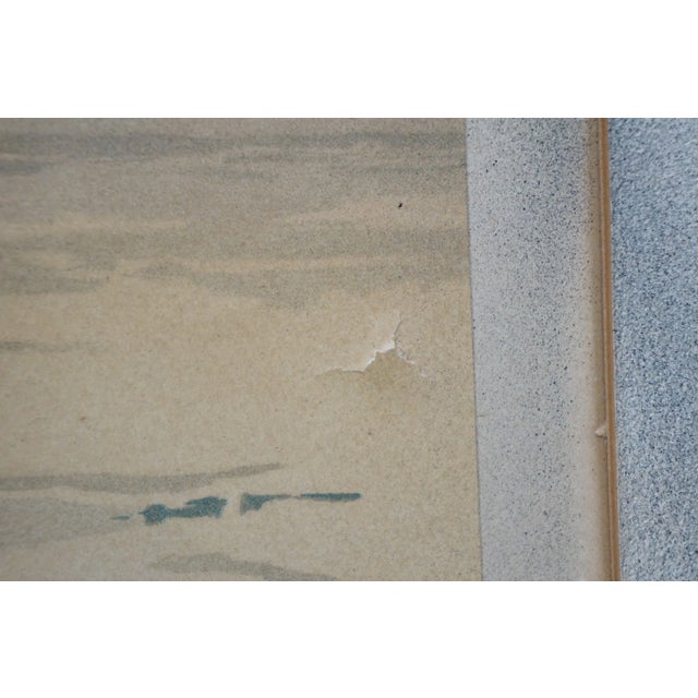 Antique Louis Kinney Harlow Coastal Sailboats Seascape Chromolithograph Print 41" For Sale - Image 10 of 12