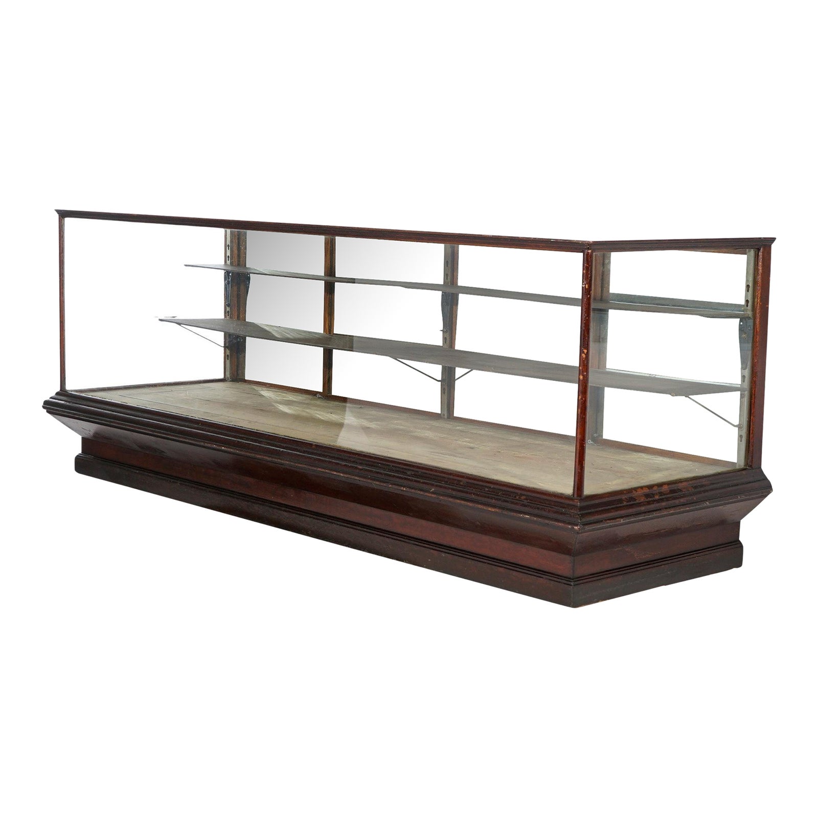 Antique Country Store Oak & Glass Flat Top Sun Mfg. Counter Display