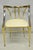 Vintage Italian Hollywood Regency Sculptural Brass Klismos Saber Leg Chiavari Style Accent Side Chair with Faux Ostrich...