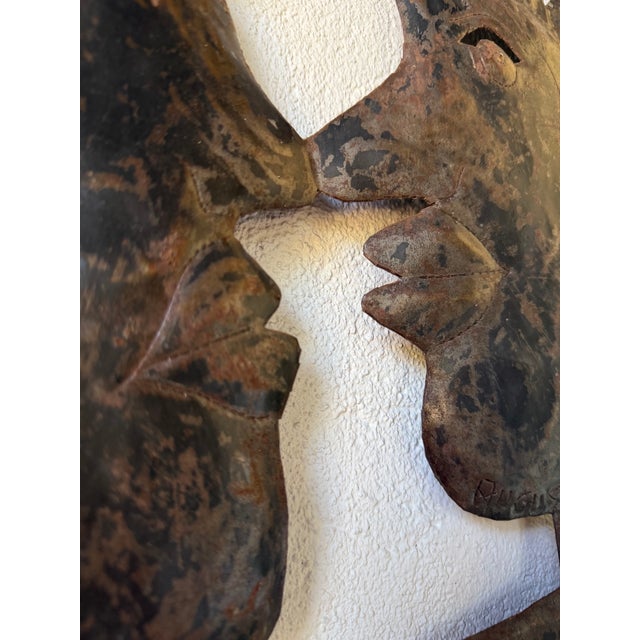 Vintage Brutalist Metal Wall Sculpture, 1950s For Sale - Image 13 of 18