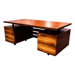 Mid Century Modern Desk With Eight Drawers in Rosewood, Ava, 1960s For Sale