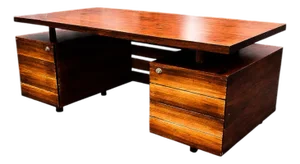 Mid Century Modern Desk With Eight Drawers in Rosewood, Ava, 1960s