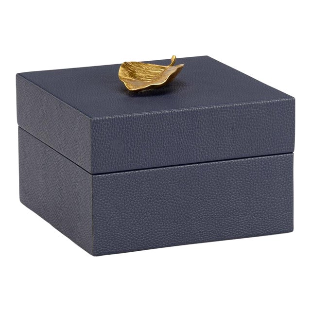 Chelsea House Leaf Box in Navy For Sale