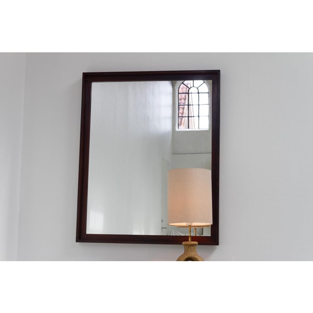 Large Mid-Century Modern Rosewood Mirror, Denmark, 1960s For Sale - Image 16 of 18