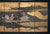 Japanese Large Late Edo to Early Meiji Japanese 6-Panel Gold Leaf Byobu Screen With a Boat For Sale - Image 3 of 18