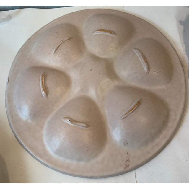 Vintage French Purple and Cream Oyster Plate For Sale In Dallas - Image 6 of 6