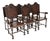 Antique Portuguese Embossed Leather and Walnut Dining Chairs, 1880, Set of 6 For Sale
