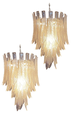 Large Italian Murano Glass Chandeliers, 1990s, Set of 2