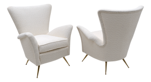 Art Deco Italian Lounge Armchairs attributed to Gio Ponti, 1950s, Set of 2