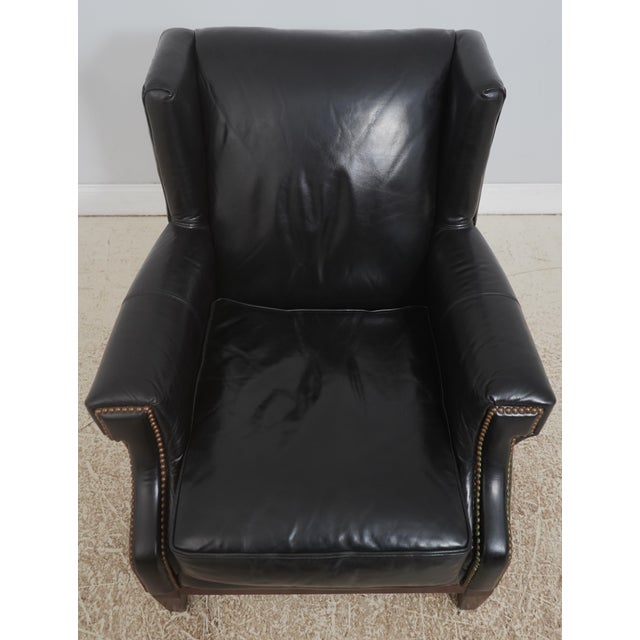 Age: Approx: 20 Years Old Details: Down Seat Cushion High Quality Construction Top Grade Black Leather Un-Marked As To...
