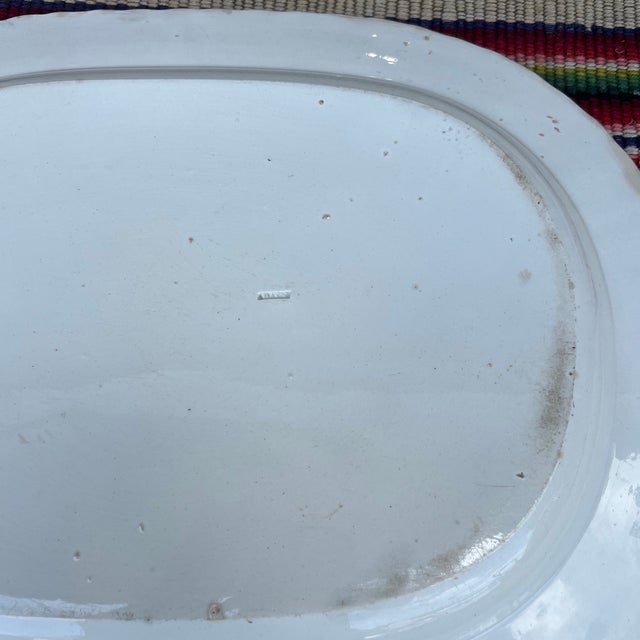 Antique Pearlware Blue Feather Edge Platter, Circa 1820’s For Sale - Image 9 of 12