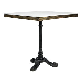 Matthew Izzo Home Avignon Square Marble Bistro Table on Cast Iron Base For Sale
