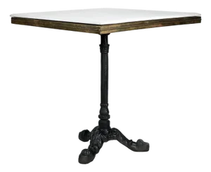 Matthew Izzo Home Avignon Square Marble Bistro Table on Cast Iron Base