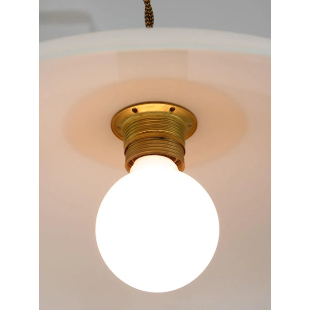 Mid-Century Italian Saucer Glass and Brass Pendant Lamp For Sale - Image 15 of 18