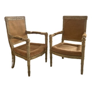19th Century Empire Fauteuils in the Manner of Pierre Benoit Marcion For Sale
