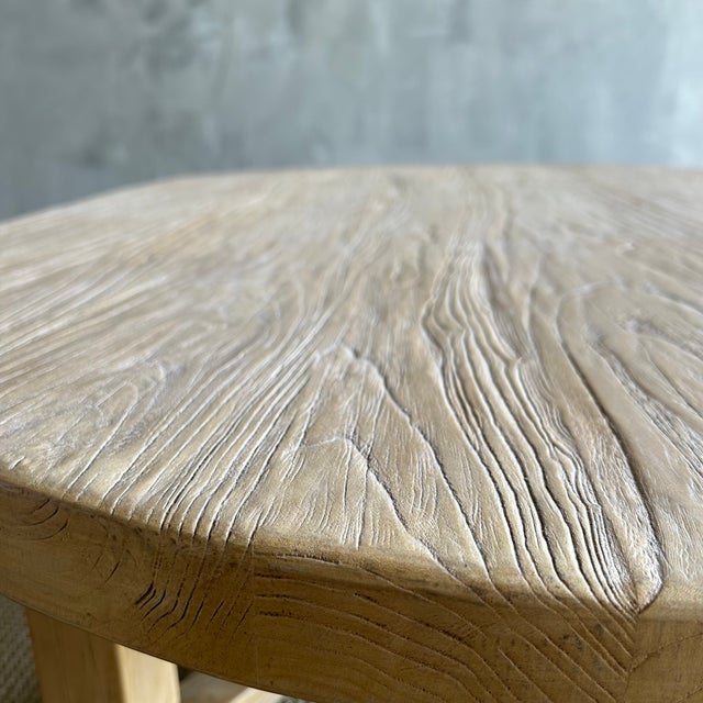 Reclaimed Elm Wood Oval Coffee Table 59" For Sale - Image 9 of 11