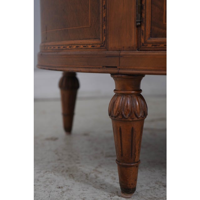 Vintage Marble Top Demilune Linen Cabinet For Sale - Image 14 of 17
