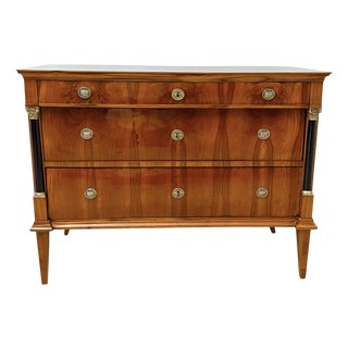 Biedermeier Commode in Cherry Veneer and Brass, Germany, 1820s For Sale