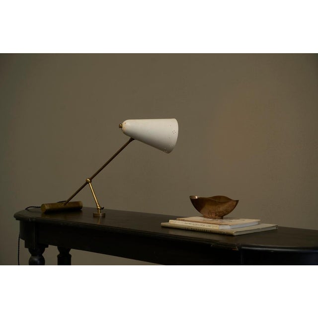 Mid-Century Modern Adjustable Table Lamp with Perforated Shade, 1950s For Sale - Image 10 of 13