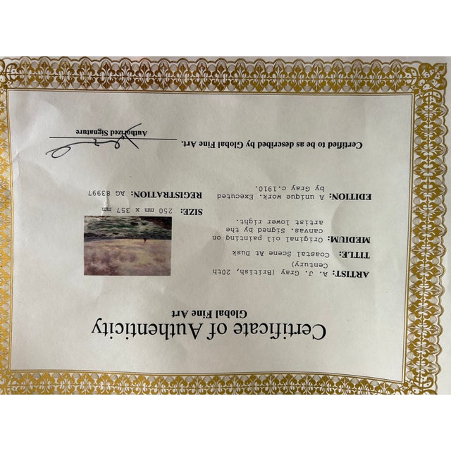 Early 20th Century British Maritime Artwork by a.j. Gray, Signed O, Seascape Oil Painting For Sale - Image 11 of 12