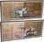 Beautiful pair of Japanese painted byobu (folding screens) with Peonies, Chrysanthemums, Asters and other on bronze with...