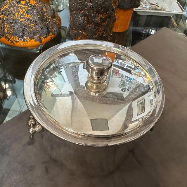 Silver 1980s Modernist Silver Plated Ice Bucket by Christofle For Sale - Image 8 of 10