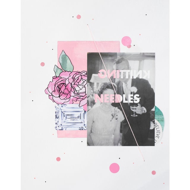 Knitting Needles/Needing, 2020 Original Collage by Emily Hoerdemann For Sale
