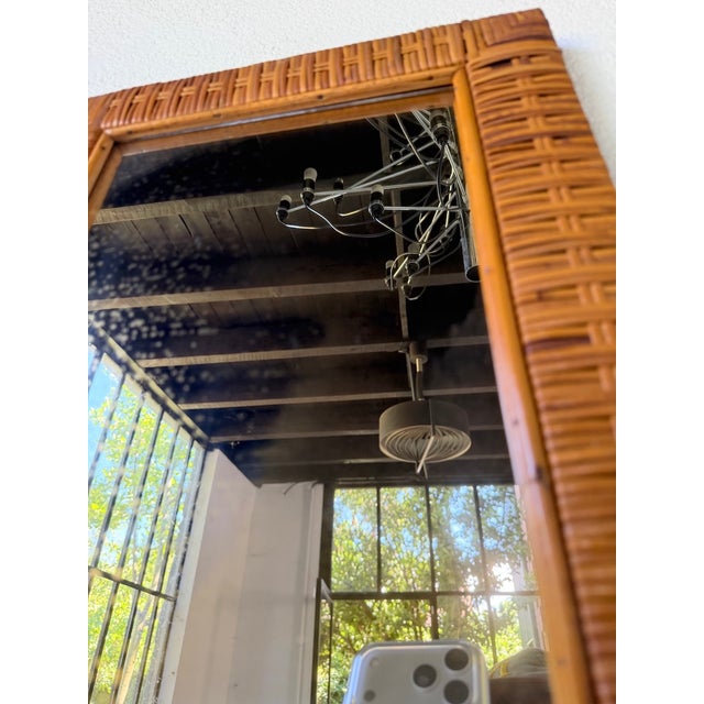 Vintage Woven Wicker Mirrors, 1950s, Set of 3 For Sale - Image 15 of 18