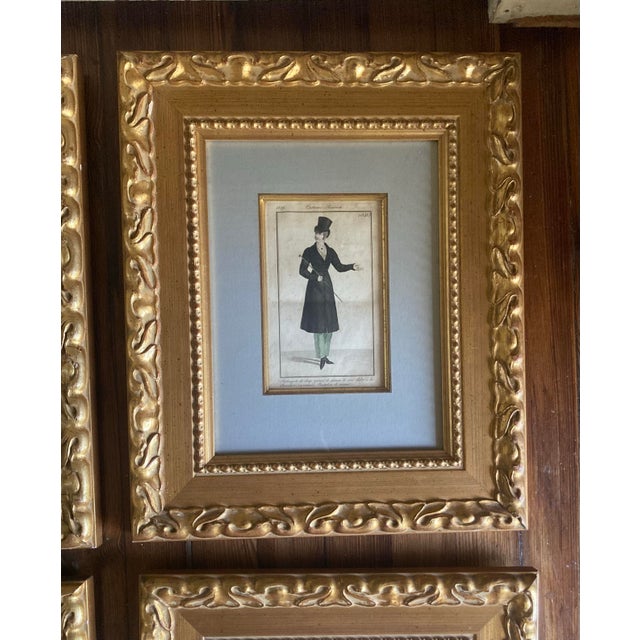 Illustration Set of Original 19th Century Framed and Matted French Men’s Fashion Prints in Color - Set of 5 For Sale - Image 3 of 9