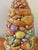 Midcentury Italian porcelain fruit topiary table lamp. Vibrantly colored fruits piled high with leaves set in a white...