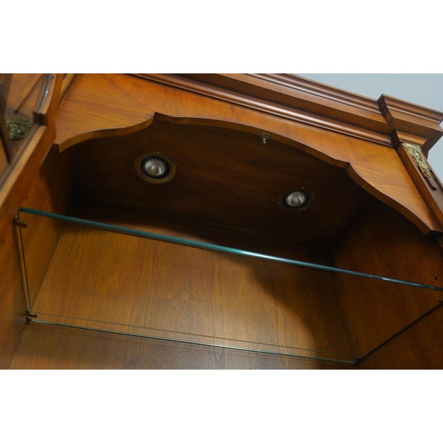 Wood Vintage Large Georgian Style Walnut Bookcase Display Cabinet For Sale - Image 7 of 18